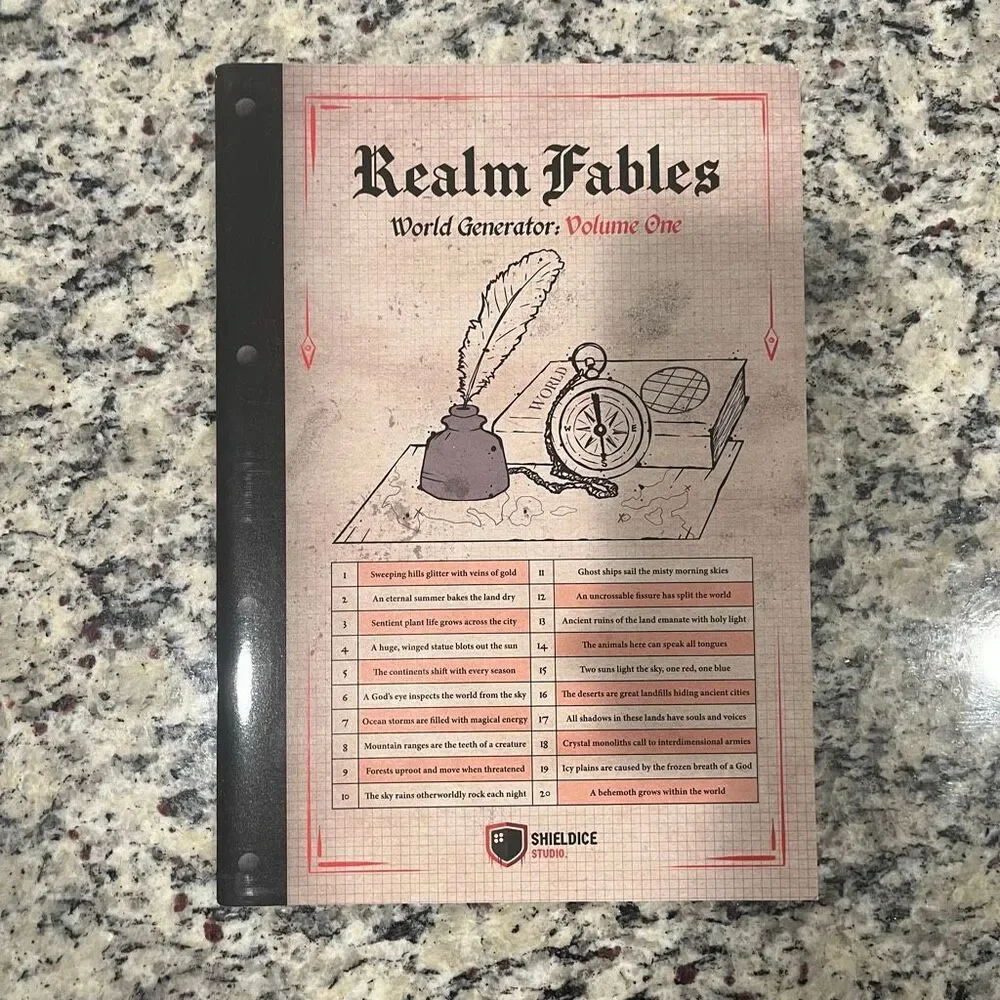 Realm Fables Vol.1 World Generator RPG Campaign Notebook Shieldice Studio TTRPG